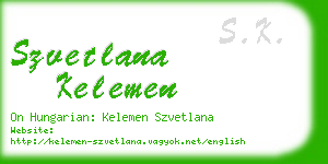 szvetlana kelemen business card